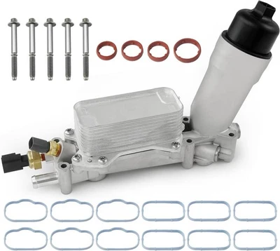 Aluminum Engine Oil Cooler Filter Housing For 17-18 Dodge Jeep Chrysler Ram 3.6L - Image 1 of 4