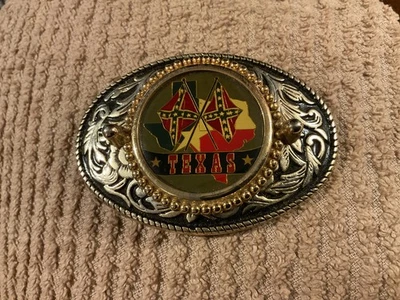 复古 美利坚合众国大得克萨斯州皮带扣美国制造 — 第 1/4 张图片