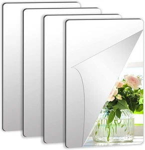 4 Pack Self Adhesive Acrylic Mirror, 4X 6 Inch Mirror Tiles,Flexible Plastic ... - Picture 1 of 6