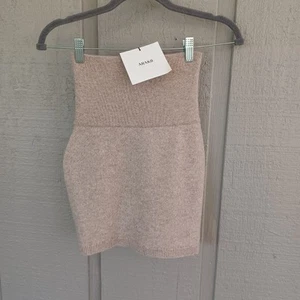 Arakii Women Lulu Knit Mini Skirt Size S Preppy Cashmere Wool In Sand Melange - Picture 1 of 7