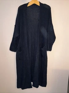 Made In Italy Blue Longline Cardigan - One Size - Picture 1 of 3