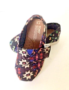 Toms Toddler Geo 450815 Colorful Textured Black Slip On T-5 - Picture 1 of 5
