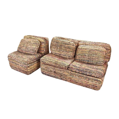 Mid-Century Modern Baker Loveseat and Chair Modular Sofa Set Cover