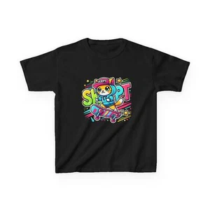 Kids Tee, Cool Skate Cat Shirt - Fun Gift for Boys and Girls, Playful Summer - Picture 1 of 51