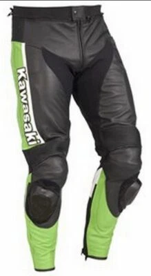 KAWASAKI Hommes Pantalon de Moto en Cuir Courses Pantalon de Motard en Cuir 52 - Photo 1/3