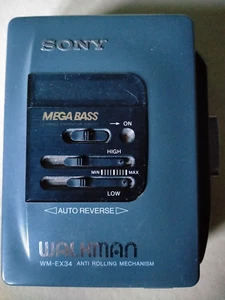 Sony Walkman Mega Bass Vintage Rare Cassette Player Model Wm-ex34 - Picture 1 of 5