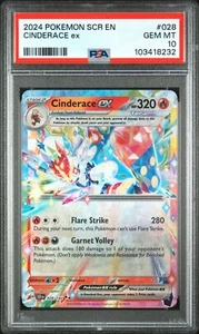 Pokemon TCG Cinderace ex 028/142 2024 Stellar Crown Double Rare Card - PSA 10 - Picture 1 of 2