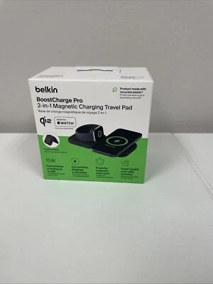 Belkin Boost charge Qi2 2-in-1 Travel Pad - Black - New & Sealed T29-07 - Image 1 of 4