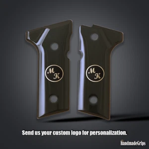 Customizable Beretta Vertec, 92X Vertec, Compatible KSD Brand Black Acrylic Grip - Picture 1 of 3