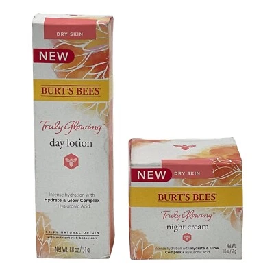 Burt's Bees Truly Glowing Loción de Día y Crema de Noche para Piel Seca Set 1.8 OZ Brillo Foto 1 de 4