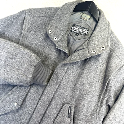 Vintage Members Only Wool Gray Bomber Jacket Mens Sz 40 Gray Full Zip Hipster - Image 1 of 4