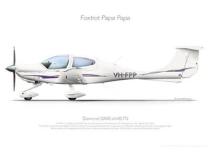Diamond DA40 VH-FPP LTF 2018 - A3+ Profile Print - Bild 1 von 4