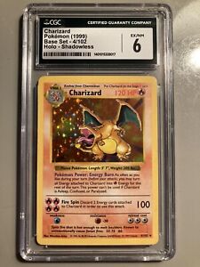 Charizard Shadowless Holo Base Set Pokemon Card 4/102 - CGC 6 Graded PSA 1999