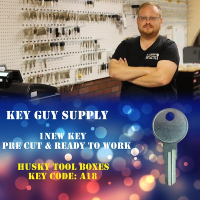 A18 Keys. 1 NEW KEY FOR HUSKY TOOL BOX, Home Depot, Licensed locksmith. A18 Code