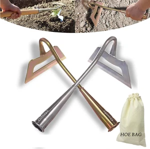 Stainless Steel Garden Hoe – Heavy Duty Weeding Tool, Sharp Hardened Hand Hoe fo - Picture 1 of 11