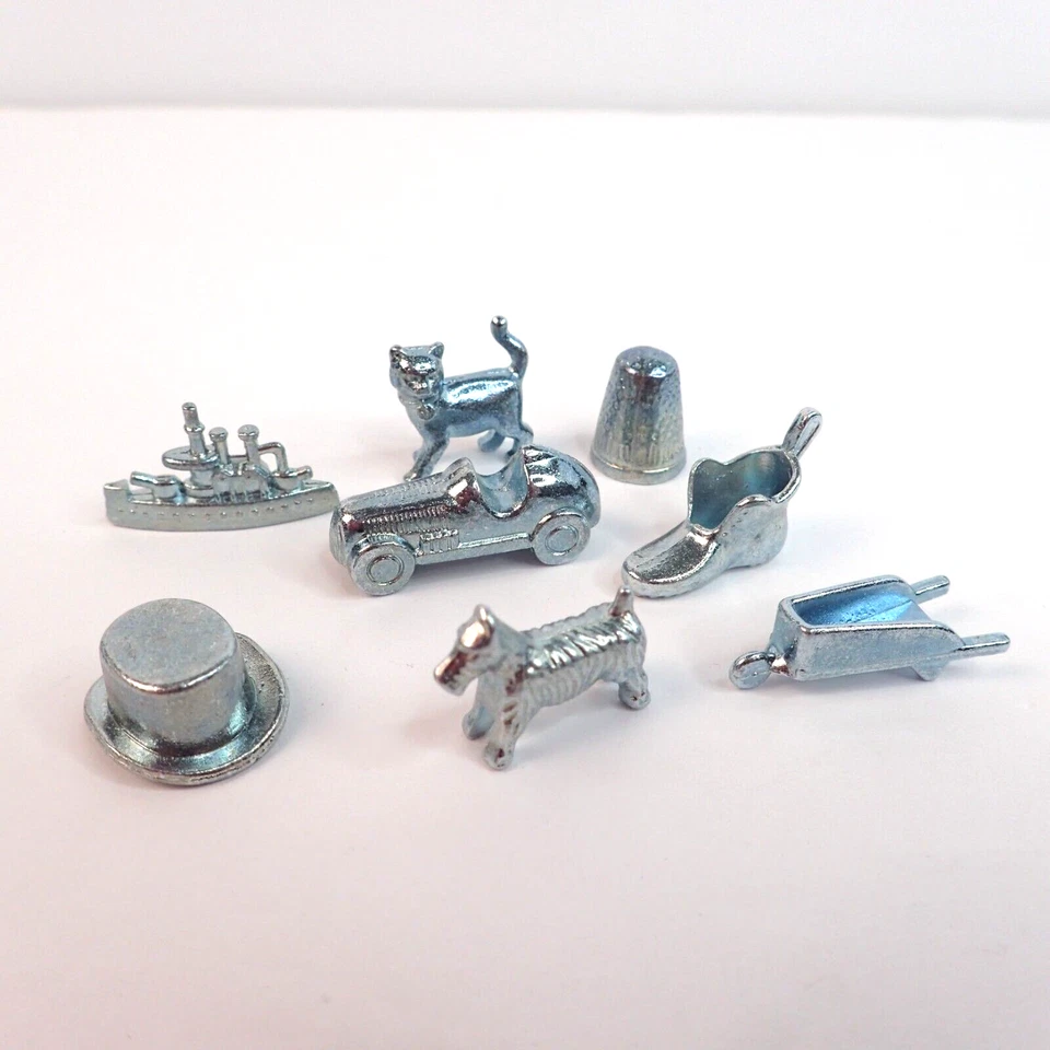 Monopoly Replacement Pieces Lot Of 8 With Cat Ship Shoe Thimble & More 2013 - Image 1 of 4