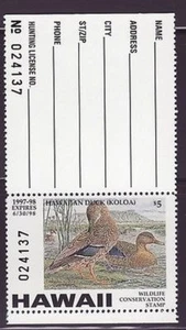 HI-2b   1997  Hawaii  State Duck Stamp  Hunter  DSS - Picture 1 of 1