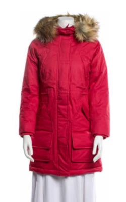 HUNTER Womens Red Parka Jacket Faux Fur Hood New NWT XXS 2XS - Image 1 of 4