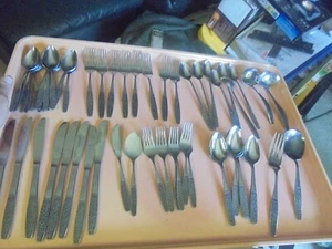 Vintage Mid Century Modern Lot of 60 pieces Silhouette Stainless Japan flatware - Picture 1 of 7