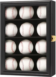Baseball Vitrine - Holz Baseball Halter Schrank Wandhalterung mit abschließbar 98% - Bild 1 von 6