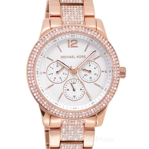 Michael Kors Tibby Womens Pave Glitz Watch, White Dial, Crystals, Rose Gold Band - Picture 1 of 6