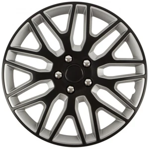 Set 4 Copricerchi 13" Pollici Universali Coppe Copri Ruota Borchie Bicolore - Foto 1 di 3