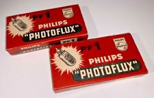 Two boxes of NINE vintage Philips PF1 Photoflux Clear Flash Bulbs, boxed