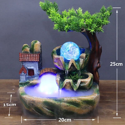 Table LED waterfall fountain indoor fountain ornament with lighting & atomizer?uber - Image 1 of 4