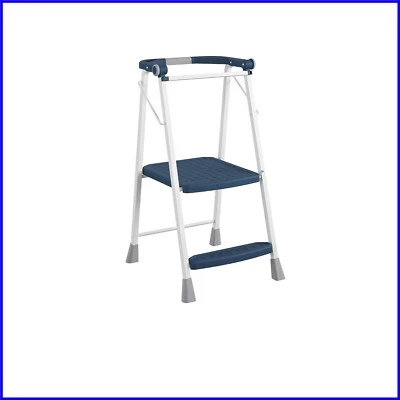 Modern Navy Folding Step Stool for Adults and Kids - Safe Slip-Resistant Design - Image 1 of 4
