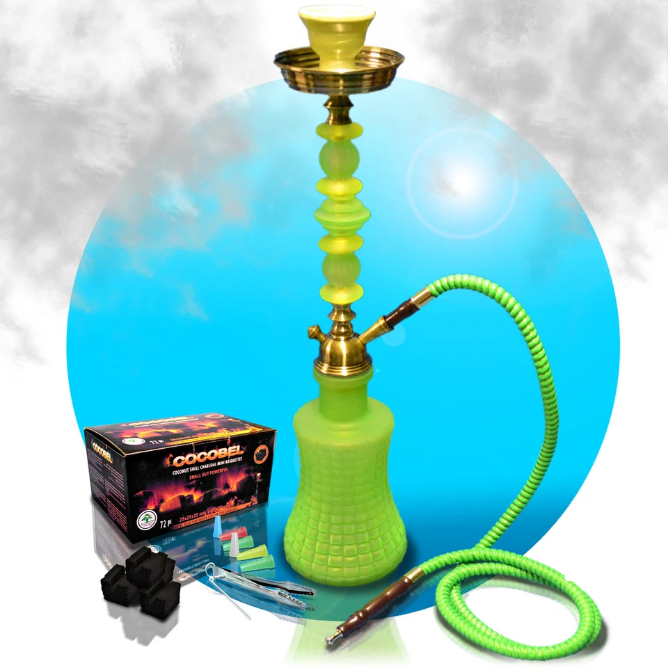 55 cm Shisha Wasserpfeife Hookah grün SET + Zubehör wählbar WP-33579 - Bild 1 von 1