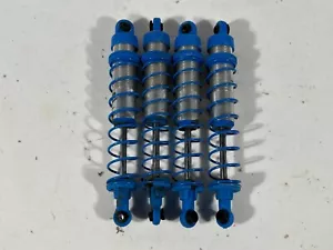 4x Used Axial RR10 Bomber Aluminum Shocks Front & Rear Suspension Shocks Blue - Picture 1 of 5