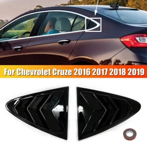 Gloss Black Rear Side Window Louver Cover Trim For Chevrolet Cruze 2016-2019 - Foto 1 di 7