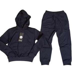 Kids Tracksuit Blue Boohoo Childrens Set RRP £45 Ribbed Fitted Full Track Suit - Picture 1 of 16