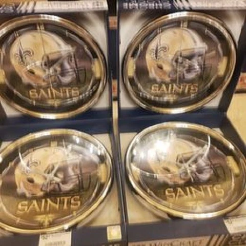 NEW ORLEANS SAINTS ROUND CHROME CLOCK 1 FOR $25 or 4 for $85 Cover