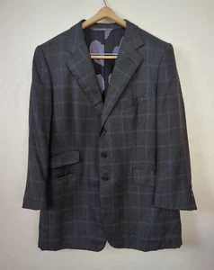 Loro Piana Apoteosi Cashmere Sports Coat Mens 46L Gray Blue Jacket Italy - Picture 1 of 14