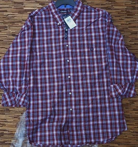 CHAPS EASY CARE BRG WINE BIG & TALL MENS LONG SLEEVE COTTON/POLY SHIRT LIST $60 - Picture 1 of 8