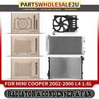 New Radiator & Ac Condenser & Cooling Fan Kit For Mini Cooper 2002-2006 L4 1.6L