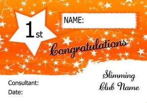 Certificado de pérdida de peso de dieta Orange Stars personalizado club de adelgazamiento - Imagen 1 de 1