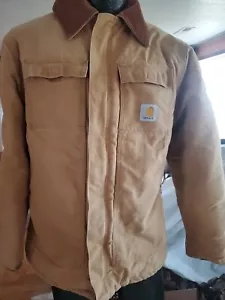 Carhartt Vtg. Men’s Work Jkt. Corduroy Collar Zip Quilt Lined & Vtg. Cap M/L - Picture 1 of 18