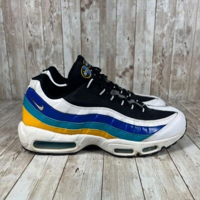 Nike Air Max 95 Cortavientos Hombres 11.5 Tenis Zapatos Amarillo Azul Blanco AJ2018-123 Foto 1 de 4