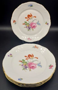 Mitterteich Bavaria Germany Floral Salad Plates 7.5" Gold Trim Set of 4 - Picture 1 of 8