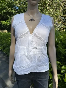 Malene Birger ~ Lace Detail Summer Vest Top UK 8-10 - Picture 1 of 12