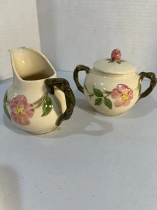 Vintage Franziskaner Wüstenrose Sahne und Zuckerdose Set mit Deckel - Bild 1 von 6