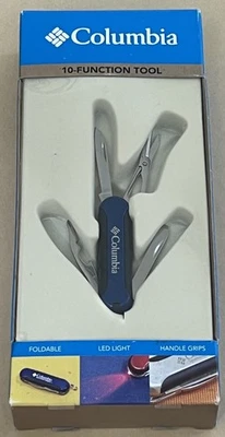 Columbia Herramienta 10 Funciones - Cuchillo, Tijeras, Luz LED, etc. Precintado Nuevo de Lote Antiguo Foto 1 de 4