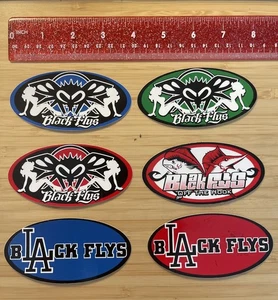 Menge 6 schwarze Flys Aufkleber OG Vintage Surfen Skateboarding - Bild 1 von 1