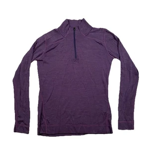 Smartwool Lana Merino Base Strato Donna S Viola 1/4 Zip Gorpcore Difetti Esterno - Foto 1 di 20