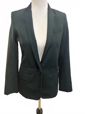 A.L.C Green Single Breasted blazer with black trim Size 2 Business to Evening - Image 1 of 4