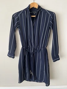 Banana Republic Navy Belted Shirt Dress With Pockets Size 00 Petite - Picture 1 of 6