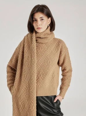 NEW Max Mara Studio wool cashmere scarf Damien in Camel - Sciarpa lana cachemire - Imagen 1 de 4