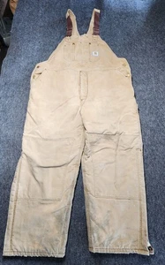 Mens Vintage Carhartt Union Made USA Double Knee Insulated Overalls Bibs 48x30 - Picture 1 of 16